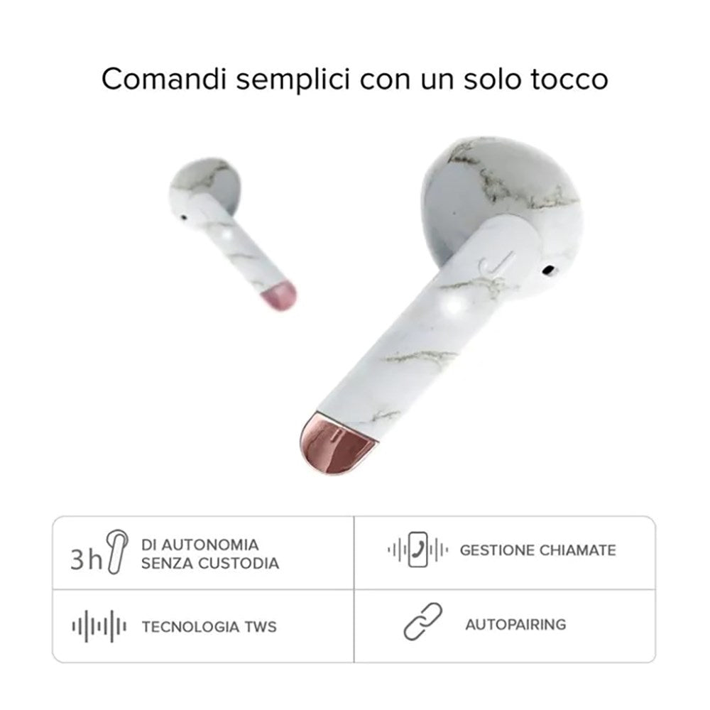 Jaz Hoox True Wireless In-Ear Bluetooth Høretelefoner - Rose Gold / Marble