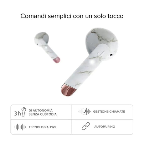 Jaz Hoox True Wireless In-Ear Bluetooth Høretelefoner - Rose Gold / Marble