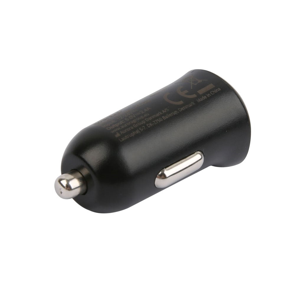 Essentials 12W Biloplader m. USB-A til Lightning Kabel - 1m - Sort