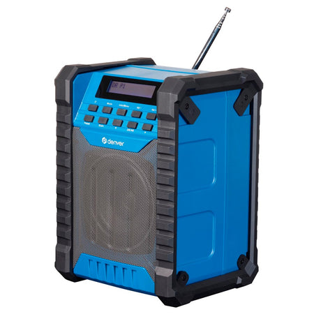 Denver Trådløs Bluetooth Håndværker Højtaler m. DAB / FM Radio - Sort / Blå