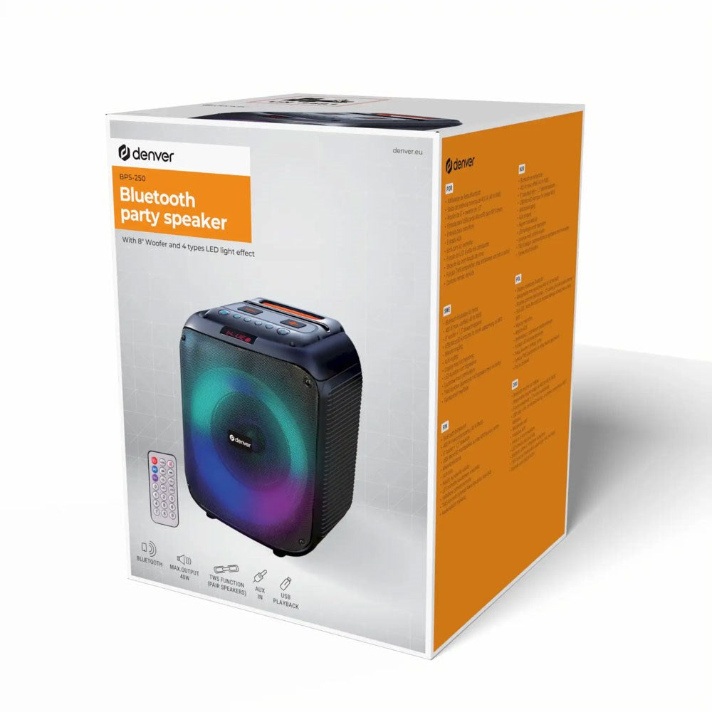 Denver BPS-250 Trådløs Bluetooth Højttaler - Sort