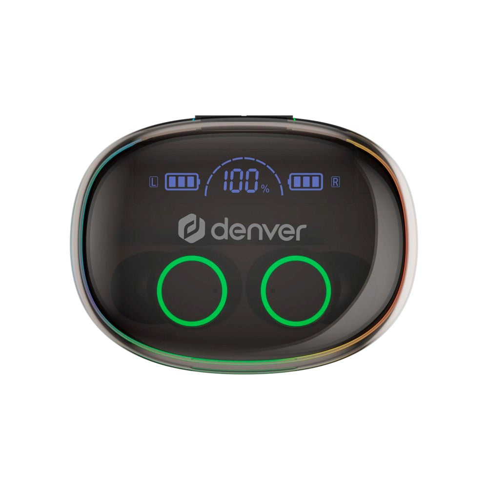Denver True Wireless Høretelefoner m. Lyseffekt - In-Ear - Sort