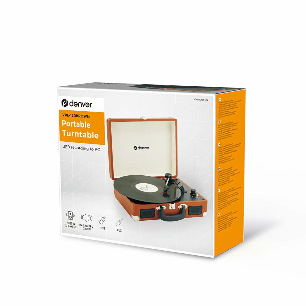 Denver VPL-120 Vintage USB Pladespiller - Brun