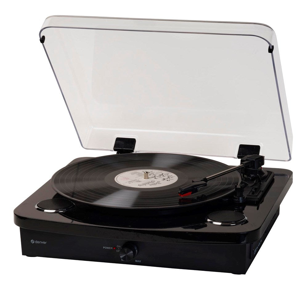 Denver VPL-230 Pladespiller m. 2 x 10W Indbyggede Højtalere - Sort