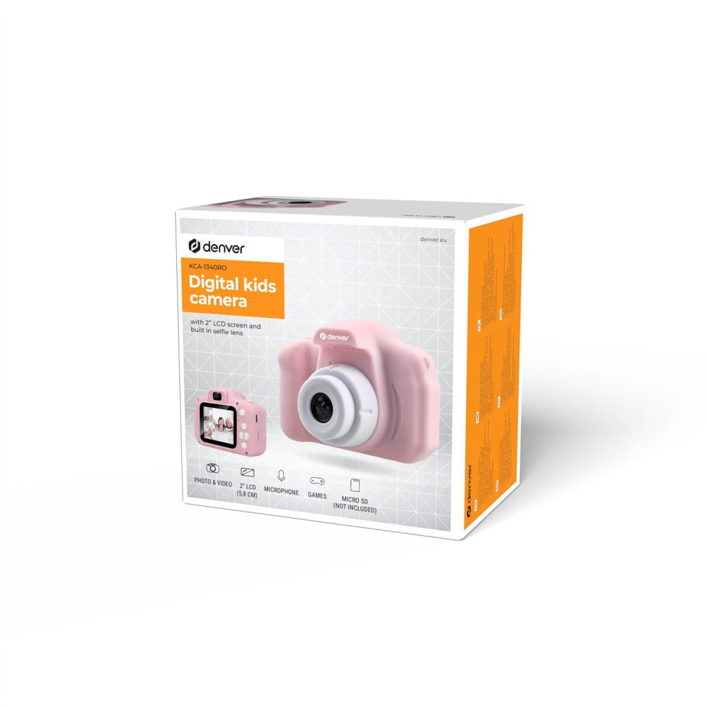 Denver KCA-1340RO Digital Kamera til Børn m. Indbygget Spil - Lyserød