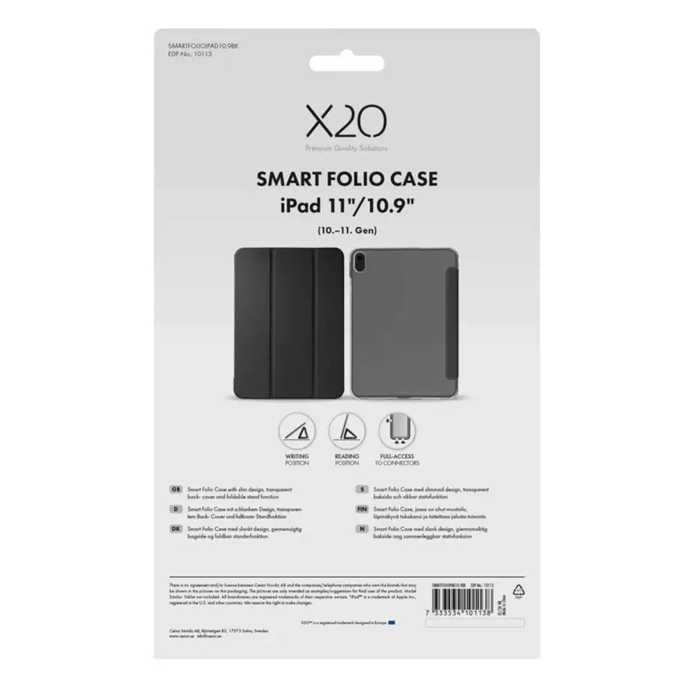 iPad 11" (2026 / 2025) / 10.9" (2024 / 2022) X2O Smart Folio Flipcover - Lyserød
