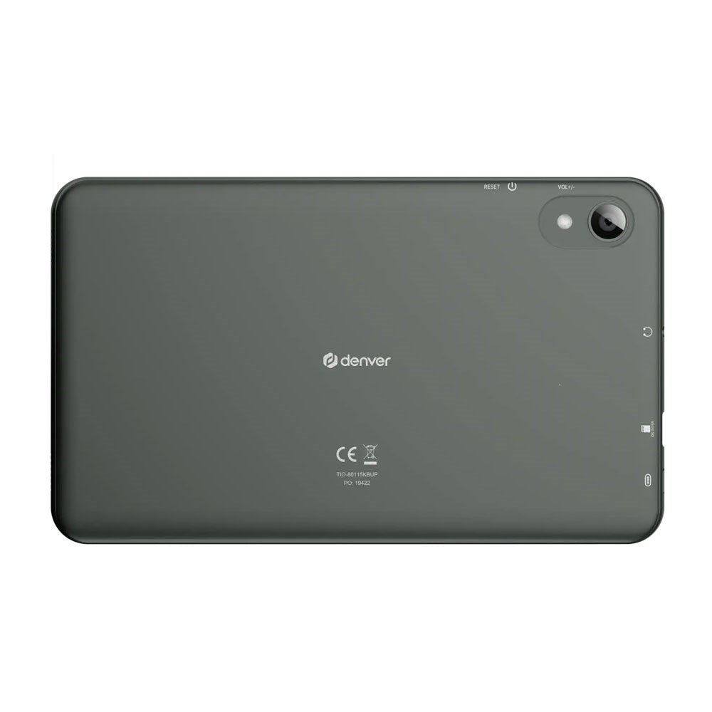 Denver TIO-80115KBUP Børnetablet 8" med Android 16 - inkl. 2 x Børnecover - 4 RAM & 64 GB - 4.000mAh - Grå / Lyserød / Blå