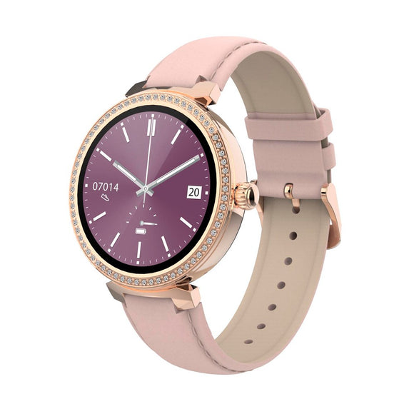 Denver SWC-342 Bluetooth Smartwatch m. Sundheds- og Fitnesstracker - Kunstlæder Rem - Lyserød