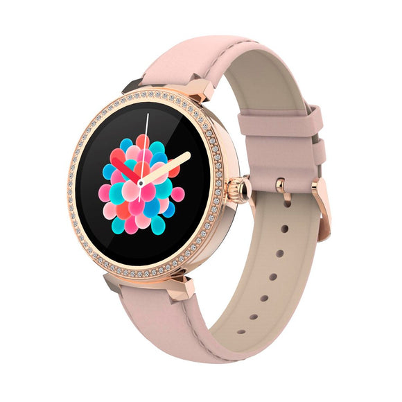 Denver SWC-342 Bluetooth Smartwatch m. Sundheds- og Fitnesstracker - Kunstlæder Rem - Lyserød