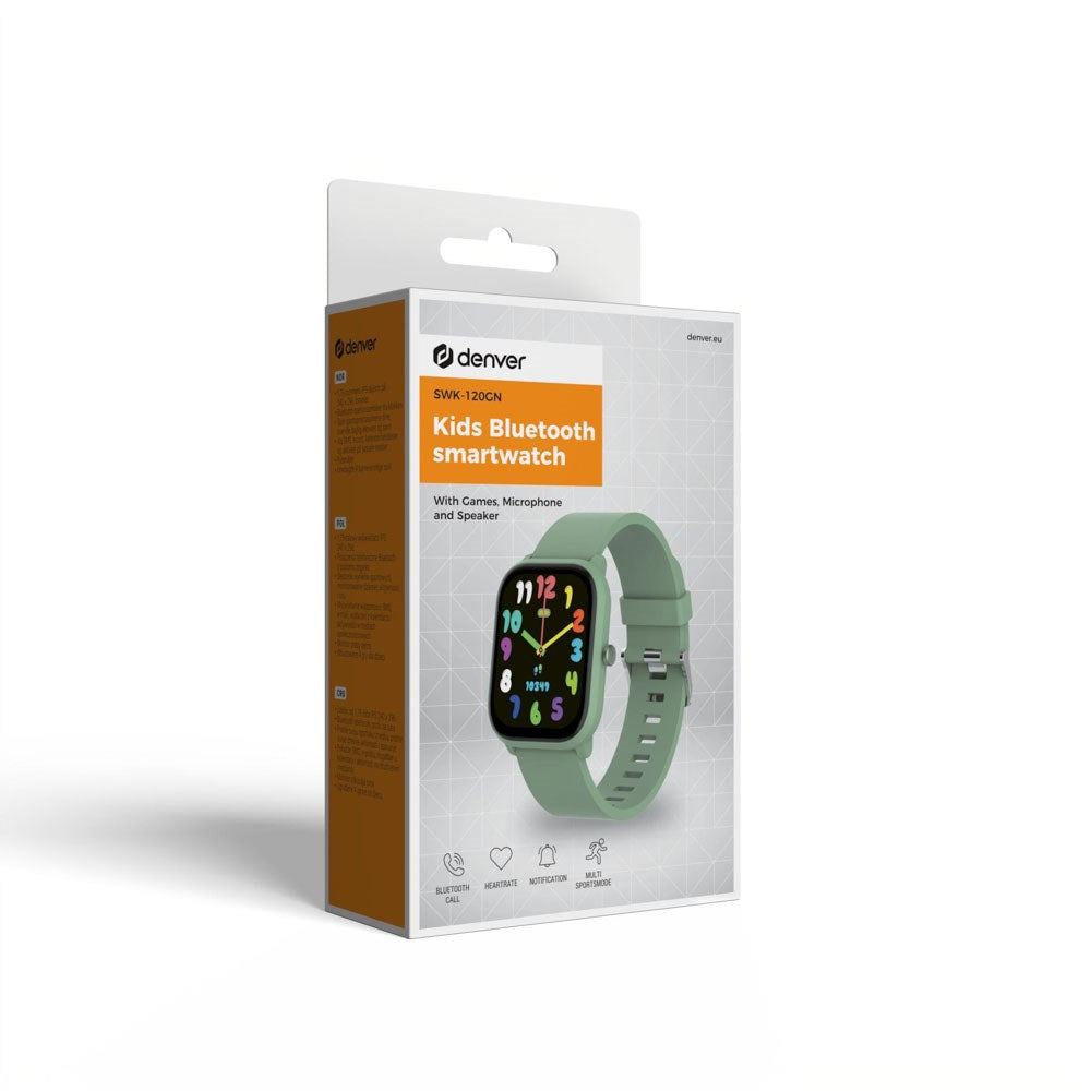Denver SWK-120GN Smartwatch til Børn m. Bluetooth & Spil - Grøn