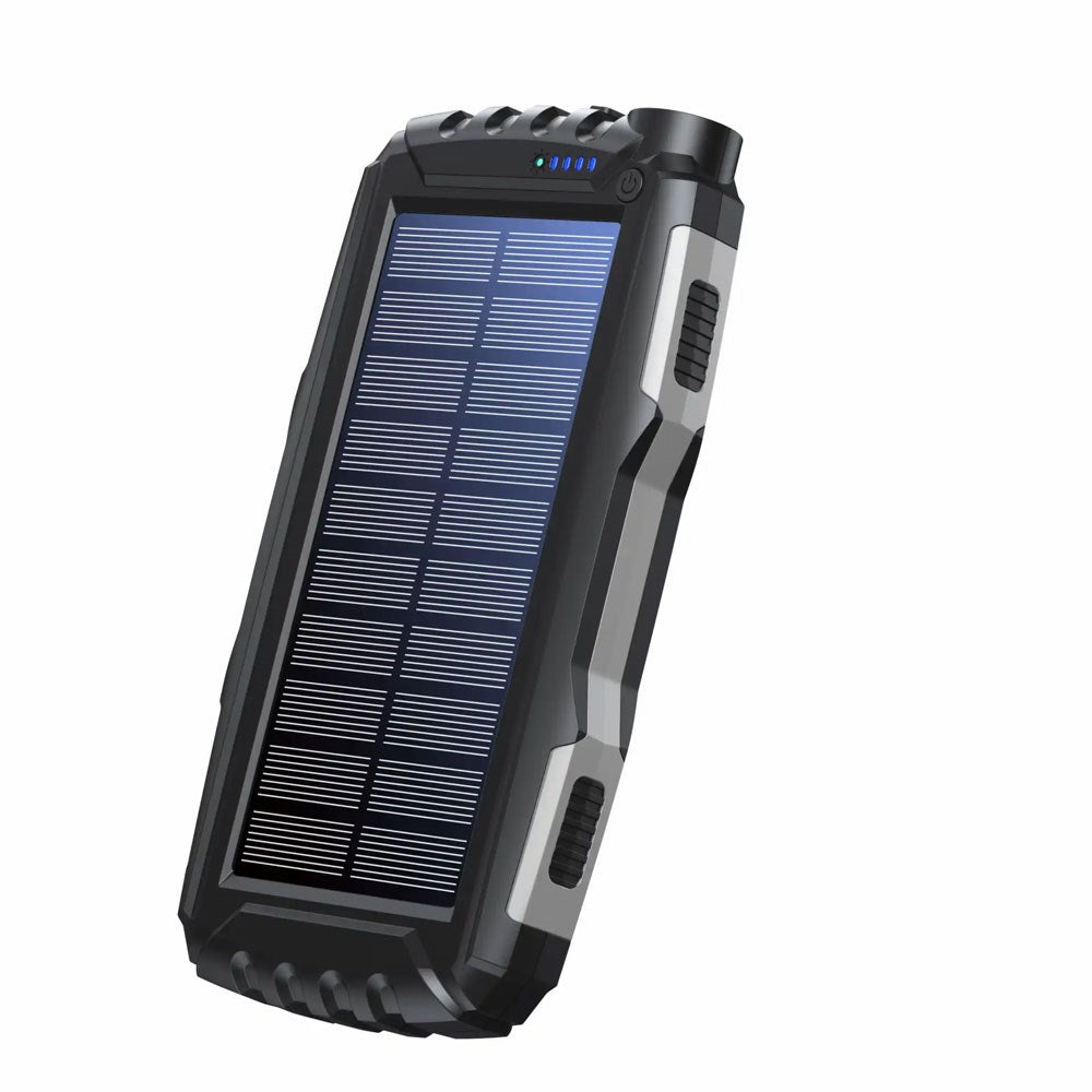 Denver PSO-20010 Solcelle 20.000 mAh PowerBank m. USB-A & USB-C - Sort