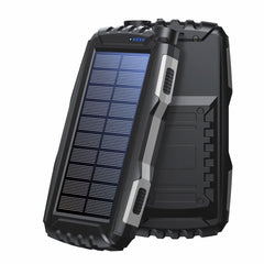 Denver PSO-20010 Solcelle 20.000 mAh PowerBank m. USB-A & USB-C - Sort
