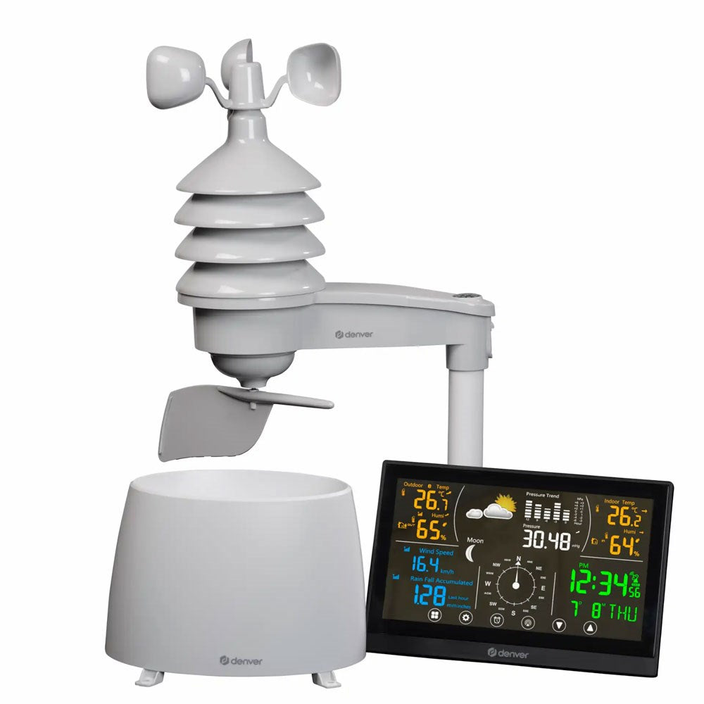Denver WS-650 Vejrstation m. Trådløs Vind- & Regnsensor - Hvid