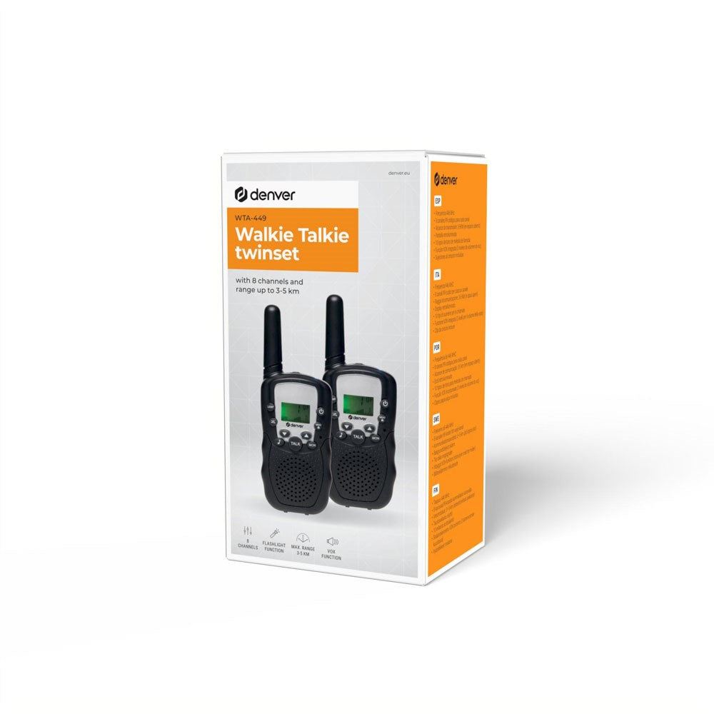 Denver WTA-449 Walkie Talkie Sæt - 2 stk - Sort