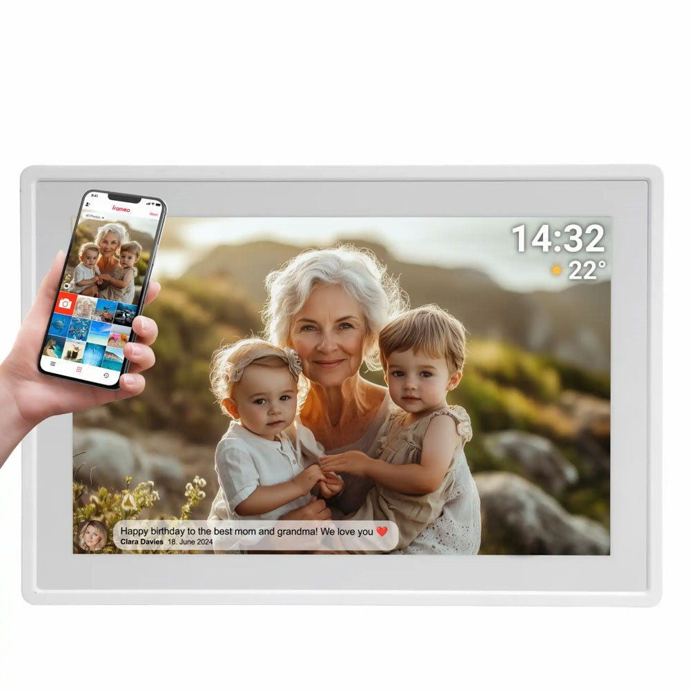 Denver PFF-1021 10.1" Digital Frameo WiFi Fotoramme - 1280x800 / 16GB - Hvid