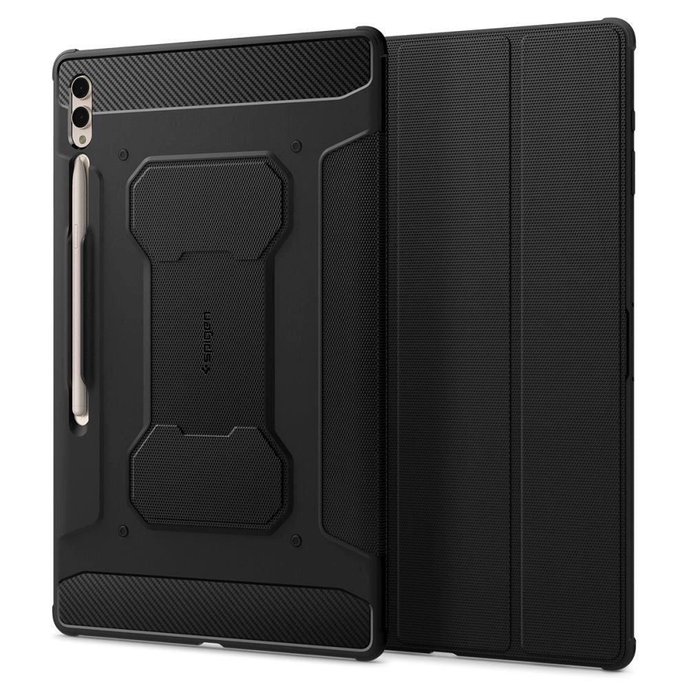 Samsung Galaxy Tab S10 Ultra / S9 Ultra / S8 Ultra Spigen Rugged Armor Pro Cover m. S-Pen Holder - Sort
