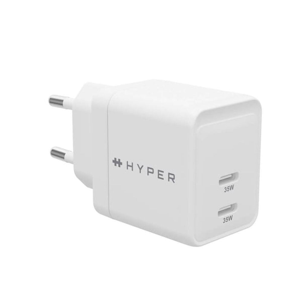 Hyper HyperJuice 35W Vægoplader m. 2x USB-C - Hvid