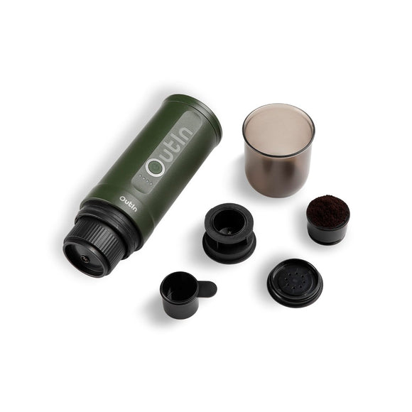 OutIn Nano Bærbar Espressomaskine Sæt - Forest Green