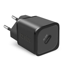 SBS NanoTube PD 20W GaN Vægoplader m. USB-C - Sort