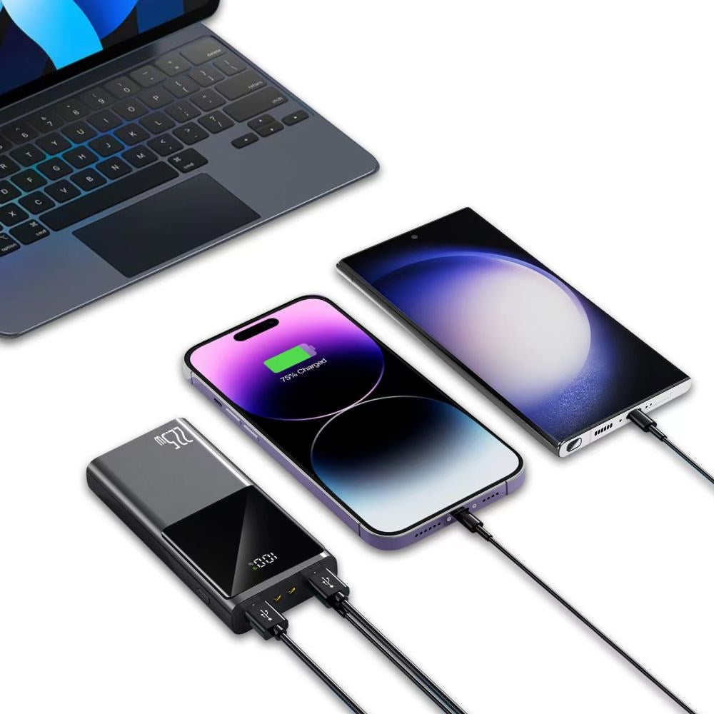 Tech-Protect PB13 22.5W Powerbank - 2 x USB-A / 1 x USB-C  - 20.000 mAh - Grå