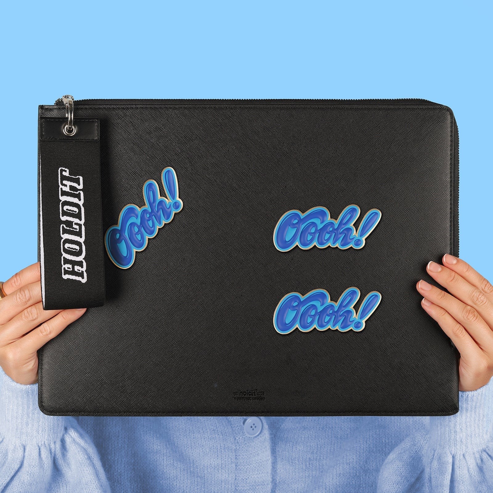 Holdit Læder Sleeve til MacBook / Laptop 14" (32,5 x 22.7 x 1.7 cm) - Sort