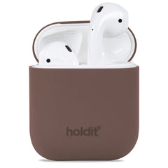 Holdit  Silikone Cover Til Apple AirPods (1 & 2. gen.) - Dark Brown