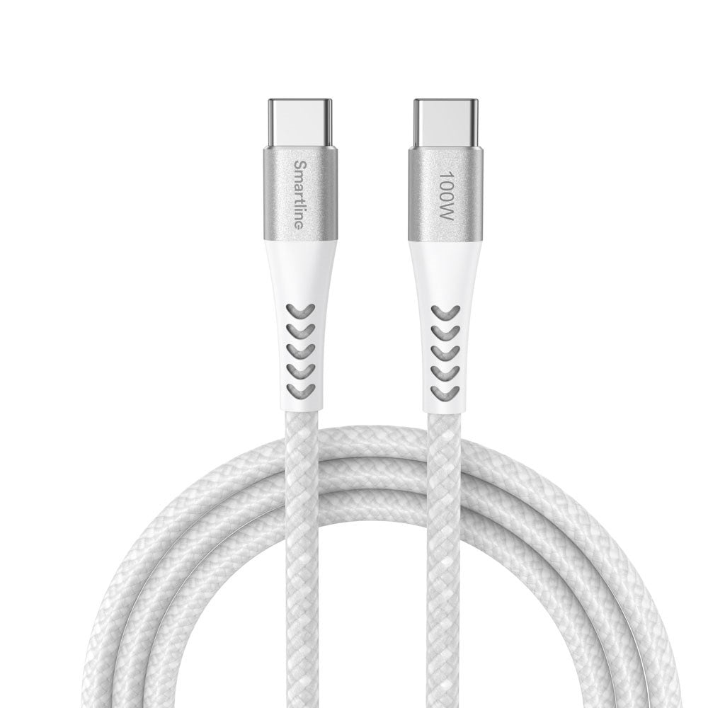 Smartline 100W USB-C til USB-C Kabel 2 m. - Hvid