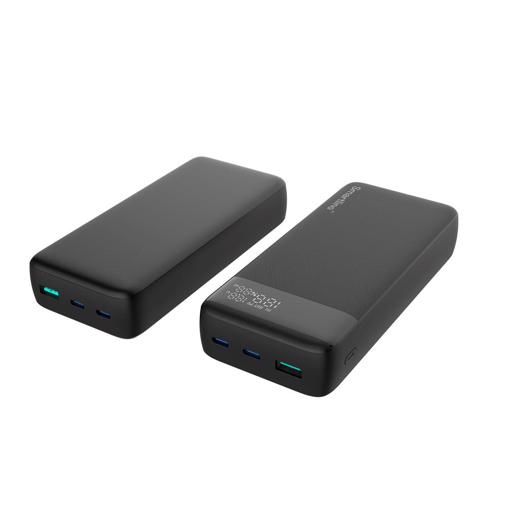 Smartline 20.000mAh Powerbank m. PD / QC3.0 & LED-Display - Sort