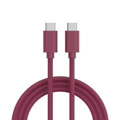 Smartline (60W) USB-C til USB-C Braidy Kabel 2m - Mørkerød