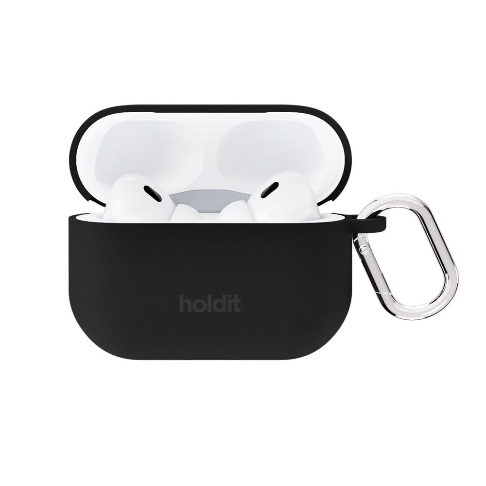 Apple AirPods Pro (1. & 2. Gen.) Holdit Silicone Case m. Karabinhage - Black