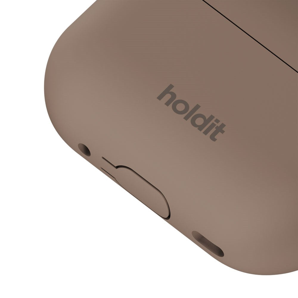 Apple AirPods Pro (1. & 2. Gen.) Holdit Silicone Case m. Karabinhage - Mocha Brown