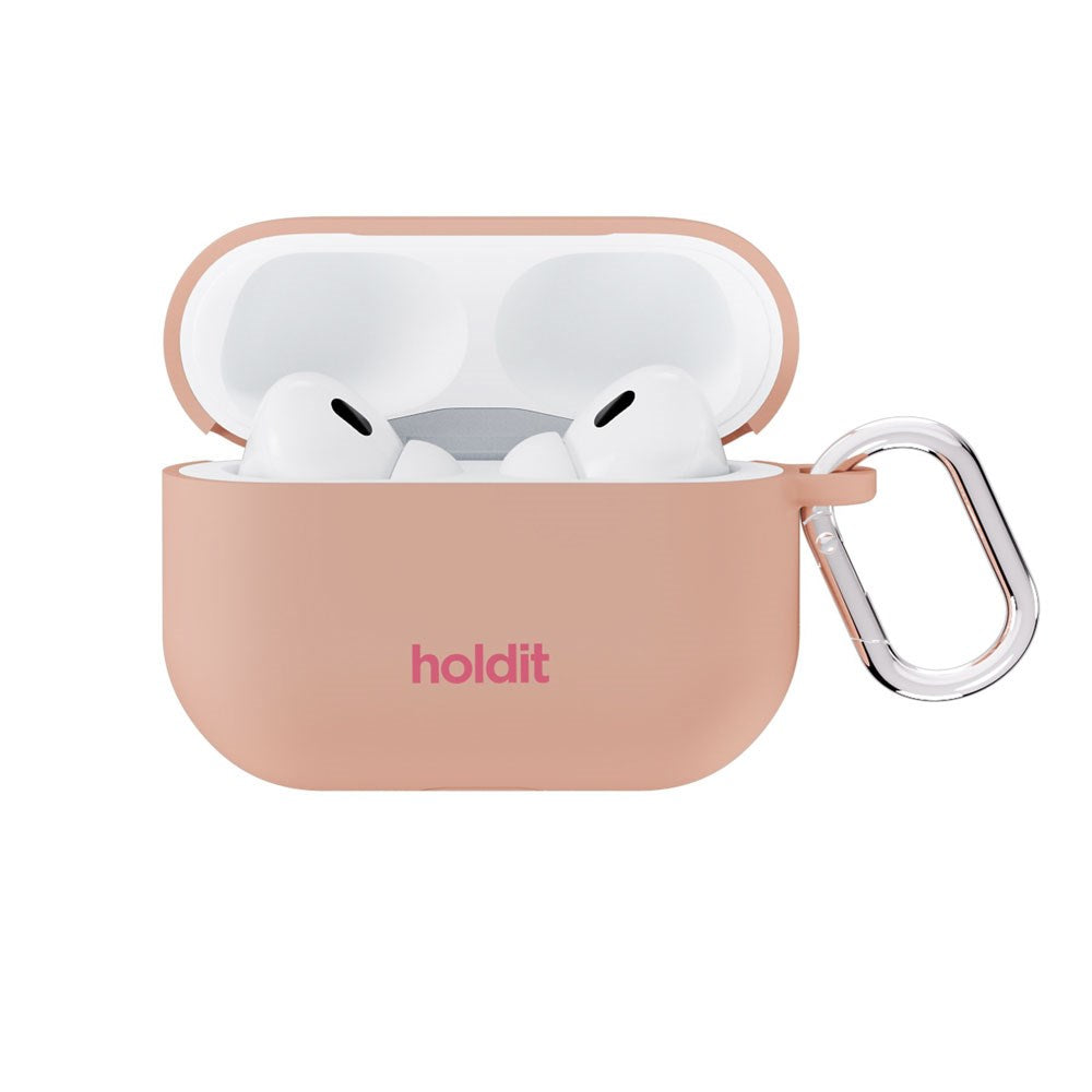 Apple AirPods Pro (1. & 2. Gen.) Holdit Silicone Case m. Karabinhage - Bare Pink