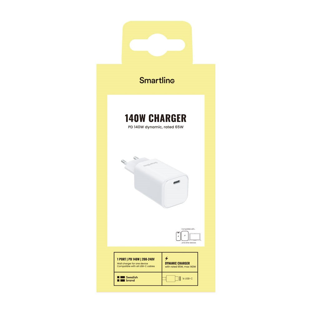 Smartline 140W Vægoplader m. 1x USB-C - Hvid