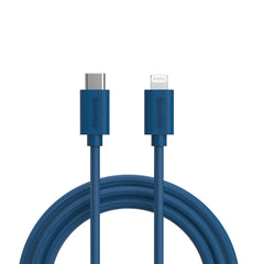 Smartline (3A/27W) USB-C til Lightning Braidy Kabel 2m - Mørkeblå