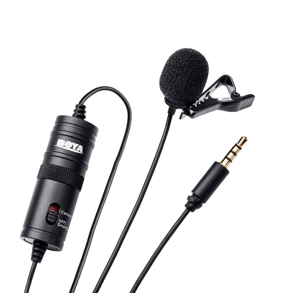 BOYA BY-M1 Clip-On Mikrofon m. 3.5mm Minijack - 6m - Sort