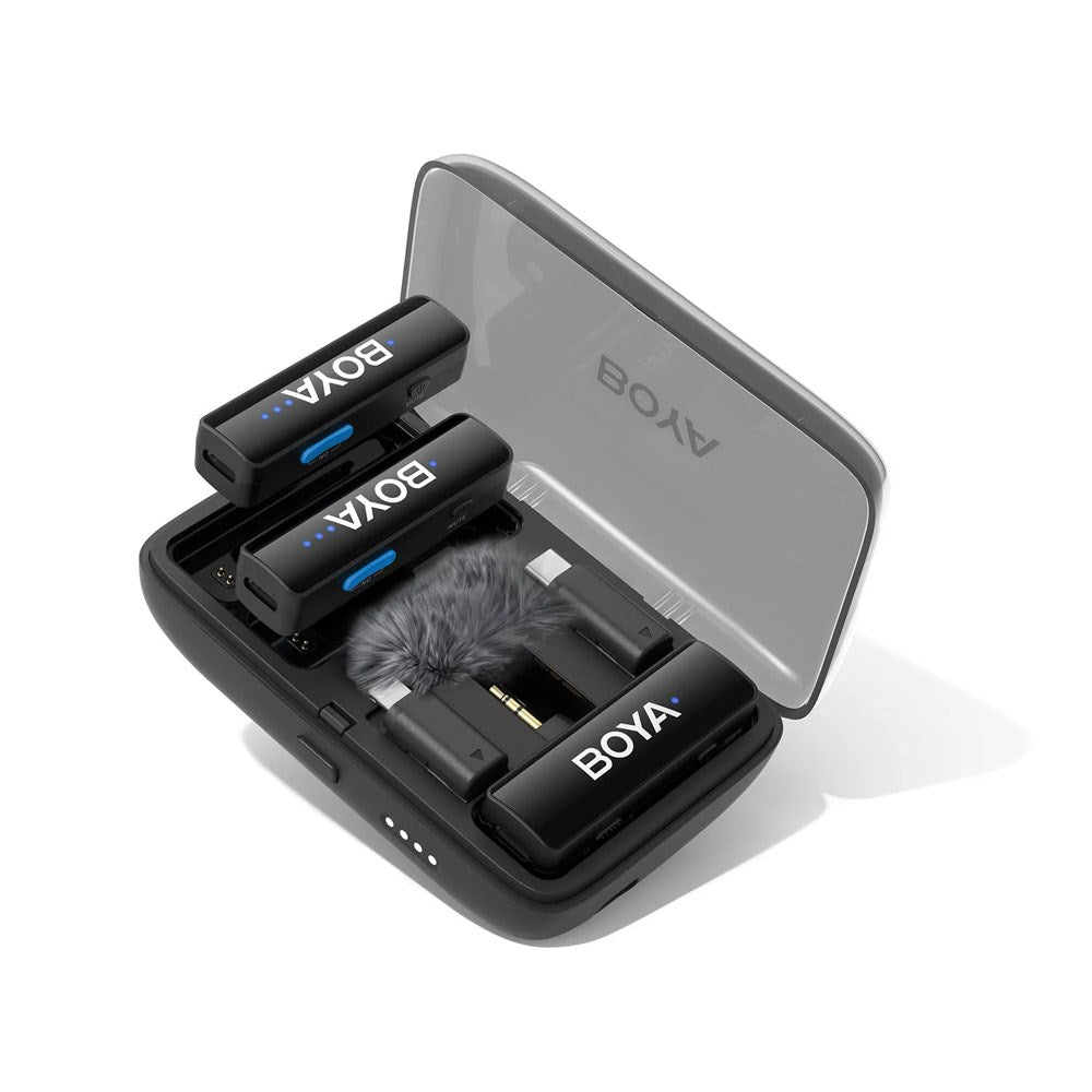 BOYA BOYALINK Trådløst Mikrofon Sæt m. Lightning / USB-C / 3.5mm Minijack - Sort