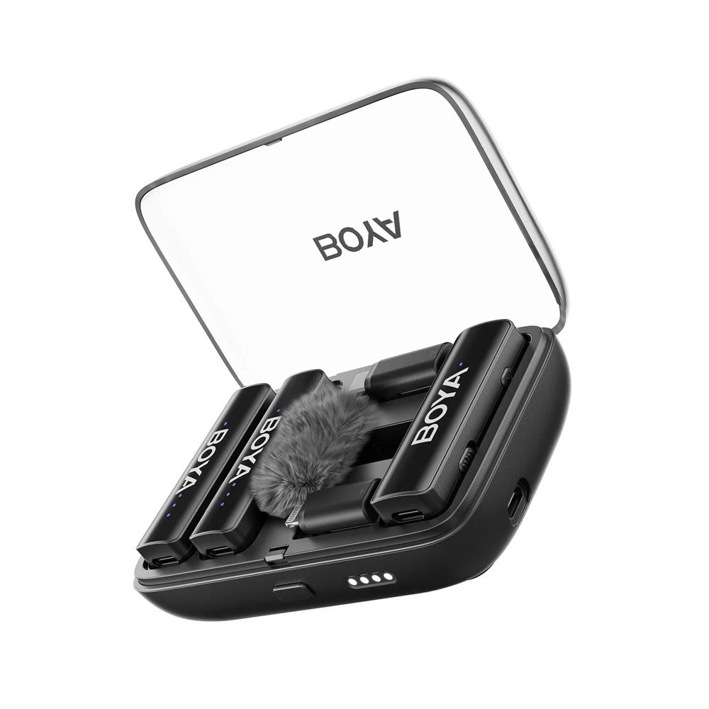 BOYA BOYALINK Trådløst Mikrofon Sæt m. Lightning / USB-C / 3.5mm Minijack - Sort
