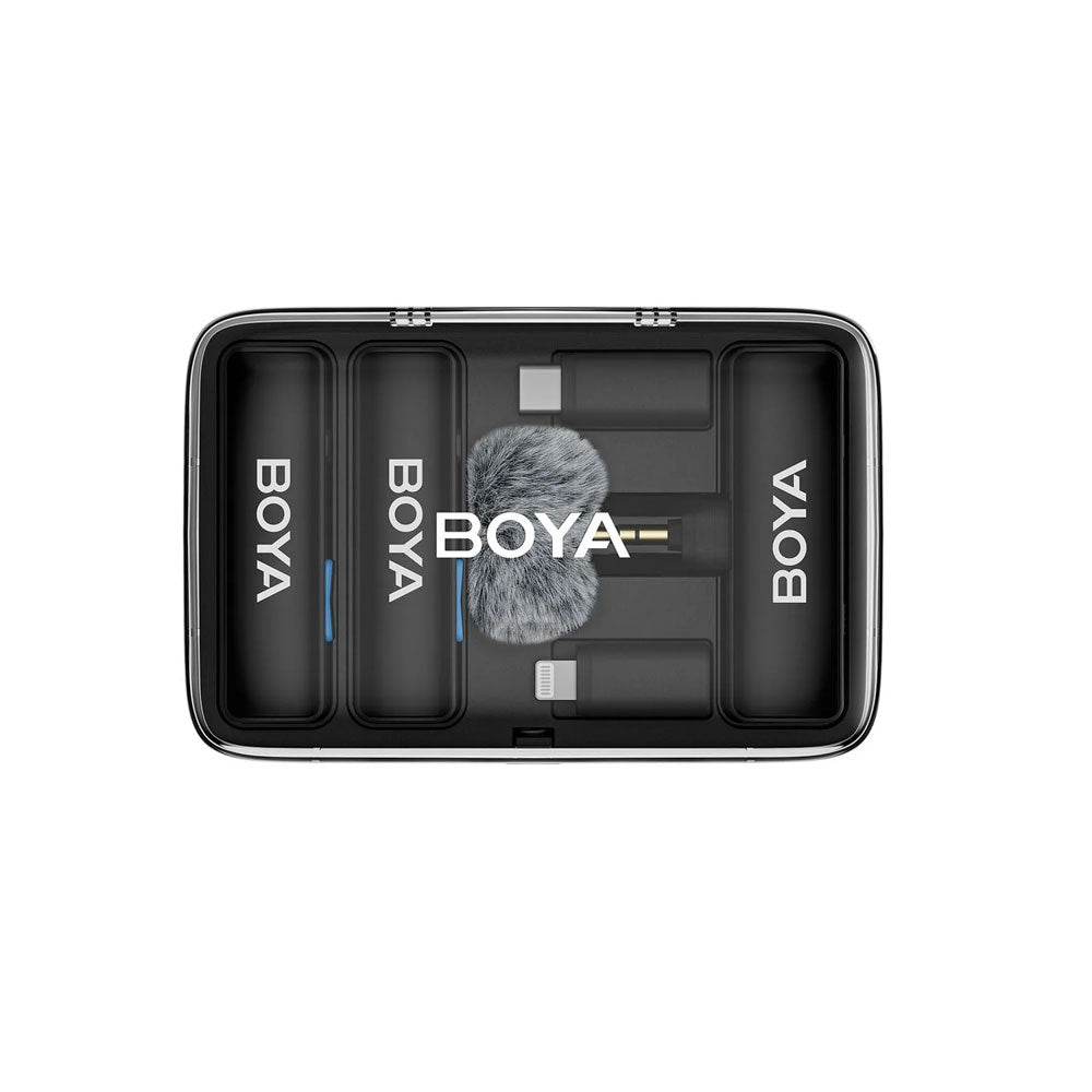 BOYA BOYALINK Trådløst Mikrofon Sæt m. Lightning / USB-C / 3.5mm Minijack - Sort