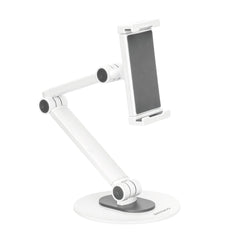 Deltaco Universal Tablet- / Mobilholder til Bord - Mål: 4.7 - 12.9" - Hvid