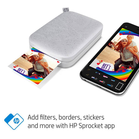 HP Sprocket Mobil Fotoprinter 5 x 7,6 cm m. Fotopapir
