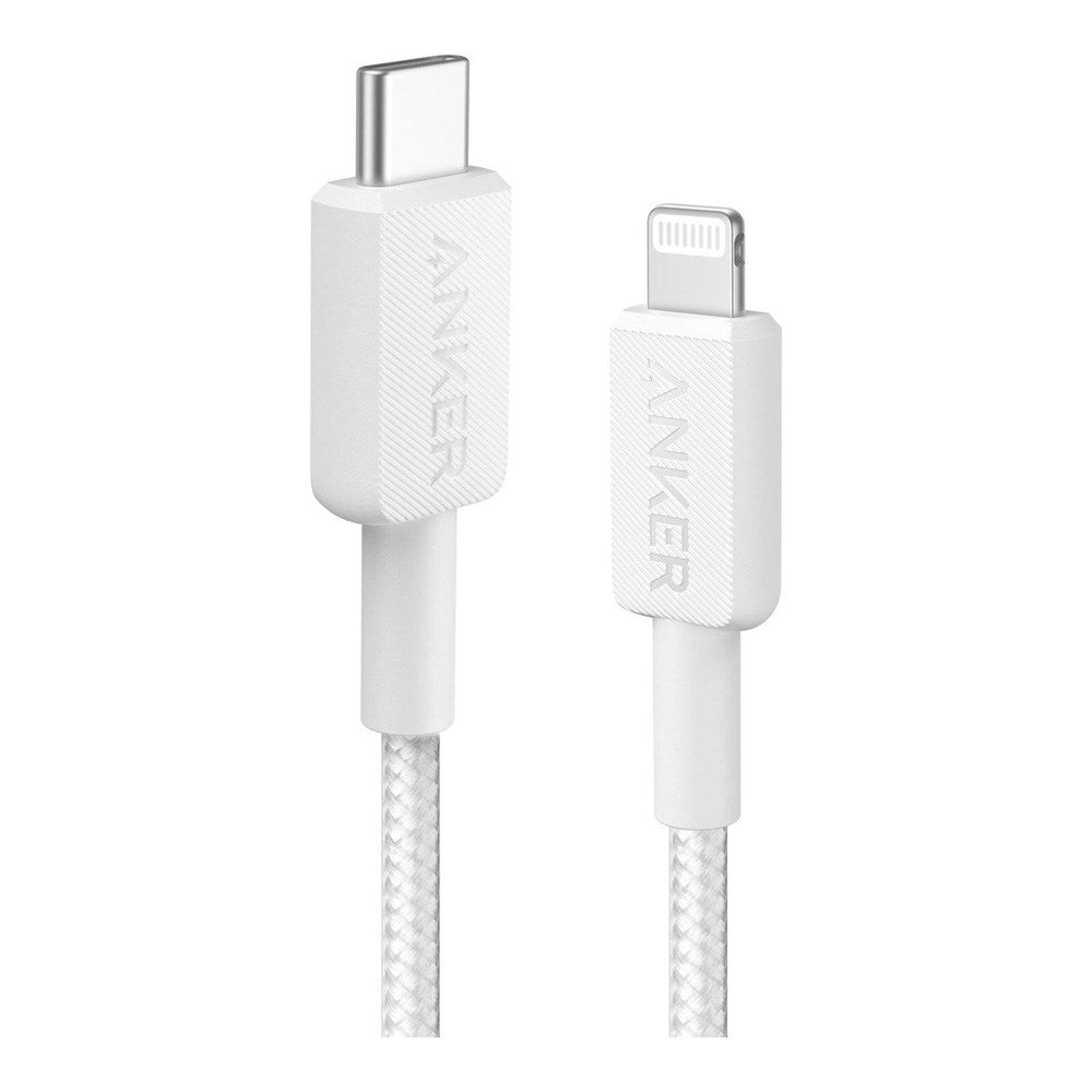 Anker 322 USB-C - Lightning Kabel 60W PD m. Nylon 1.8 Meter - Hvid