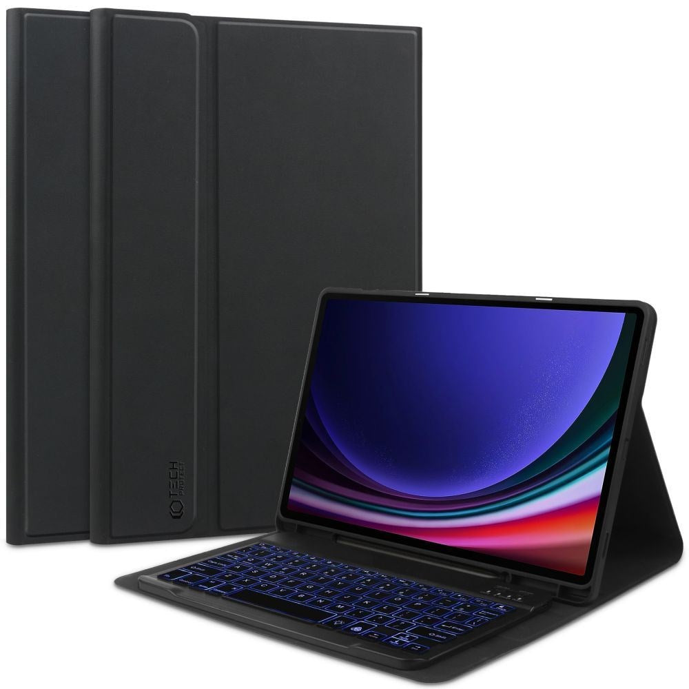 Samsung Galaxy Tab S9 FE Tech-Protect Keyboard Cover - Engelsk Layout - Sort