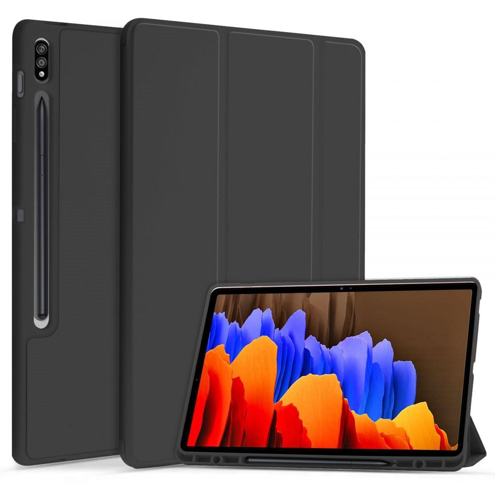 Samsung Galaxy Tab S7 FE Tech-Protect SC Cover m. Stylus Holder - Sort