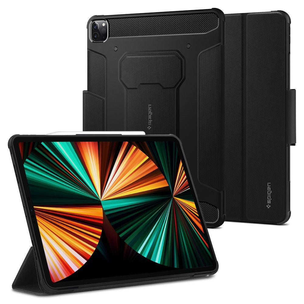 iPad Pro 12.9" (2022 / 2021 / 2020) / 2018) Spigen Rugged Armor Pro Cover m. Apple Pencil Holder - Sort - (DEMO)