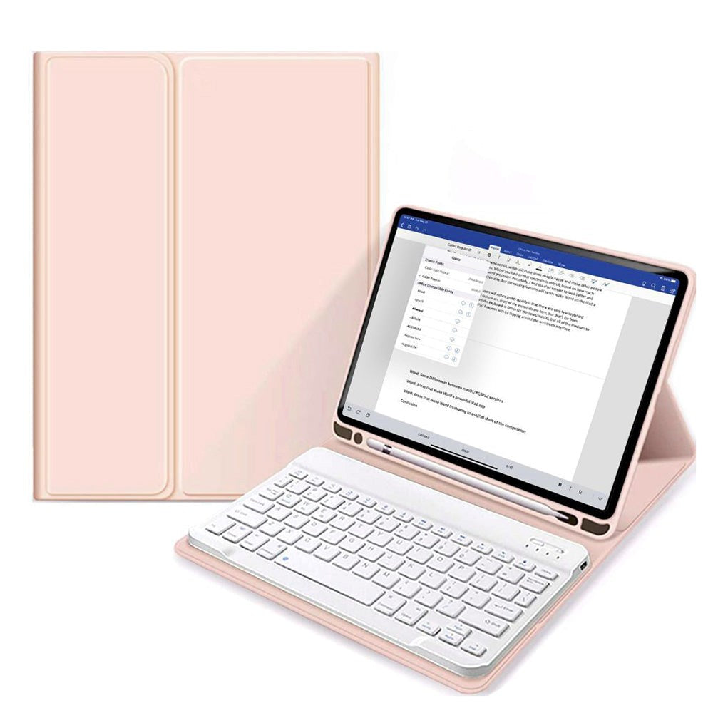 iPad 11" (2025) / iPad 10.9" (2024/2022) Tech-Protect Keyboard Cover m. Apple Pencil Holder - Engelsk Layout - Lyserød