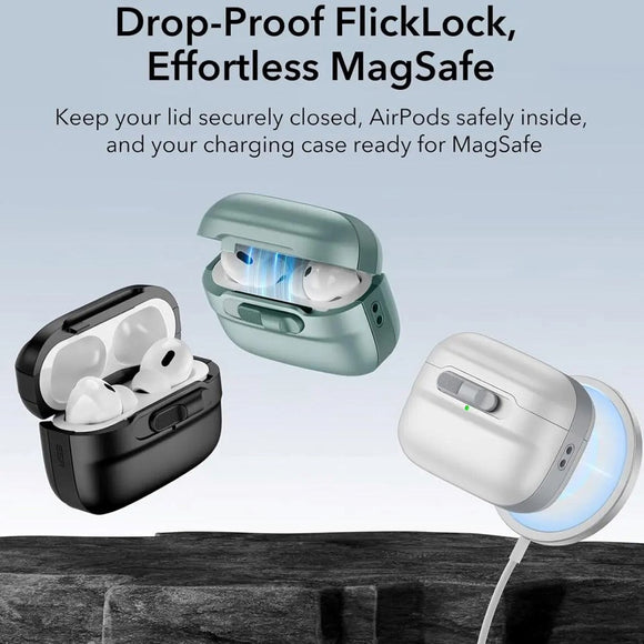 ESR AirPods Pro (1. & 2. Gen.) HaloLock Pulse Cover - MagSafe Kompatibel - Grøn