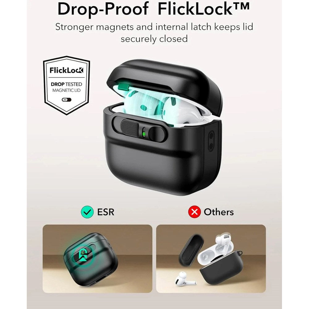 ESR AirPods (4. Gen.) HaloLock Pulse Cover - MagSafe Kompatibel - Sort