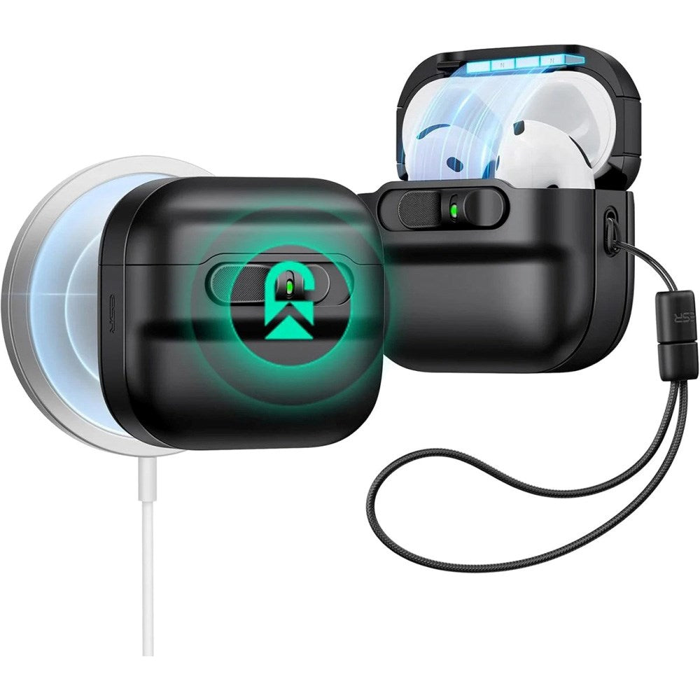 ESR AirPods (4. Gen.) HaloLock Pulse Cover - MagSafe Kompatibel - Sort