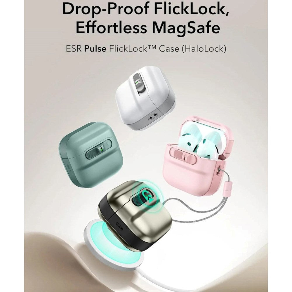 ESR AirPods (4. Gen.) HaloLock Pulse Cover - MagSafe Kompatibel - Lyserød