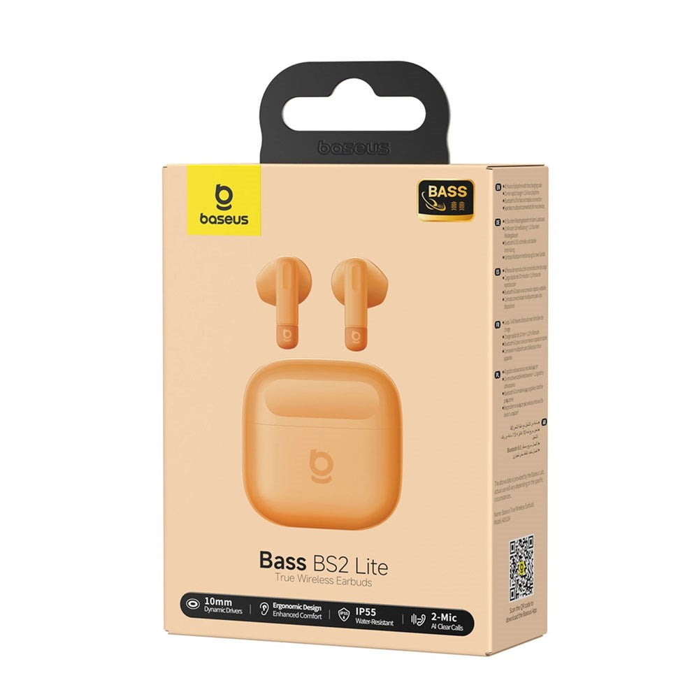 Baseus Bass BS2 Lite True Wireless Høretelefoner - Orange